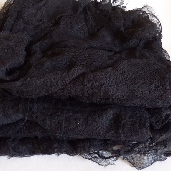 LOT OF 6 HALLOWEEN DECORATIVE BLACK CREEPY CLOTH SHEER FABRIC WINDOW DOOR - Picture 7 of 7